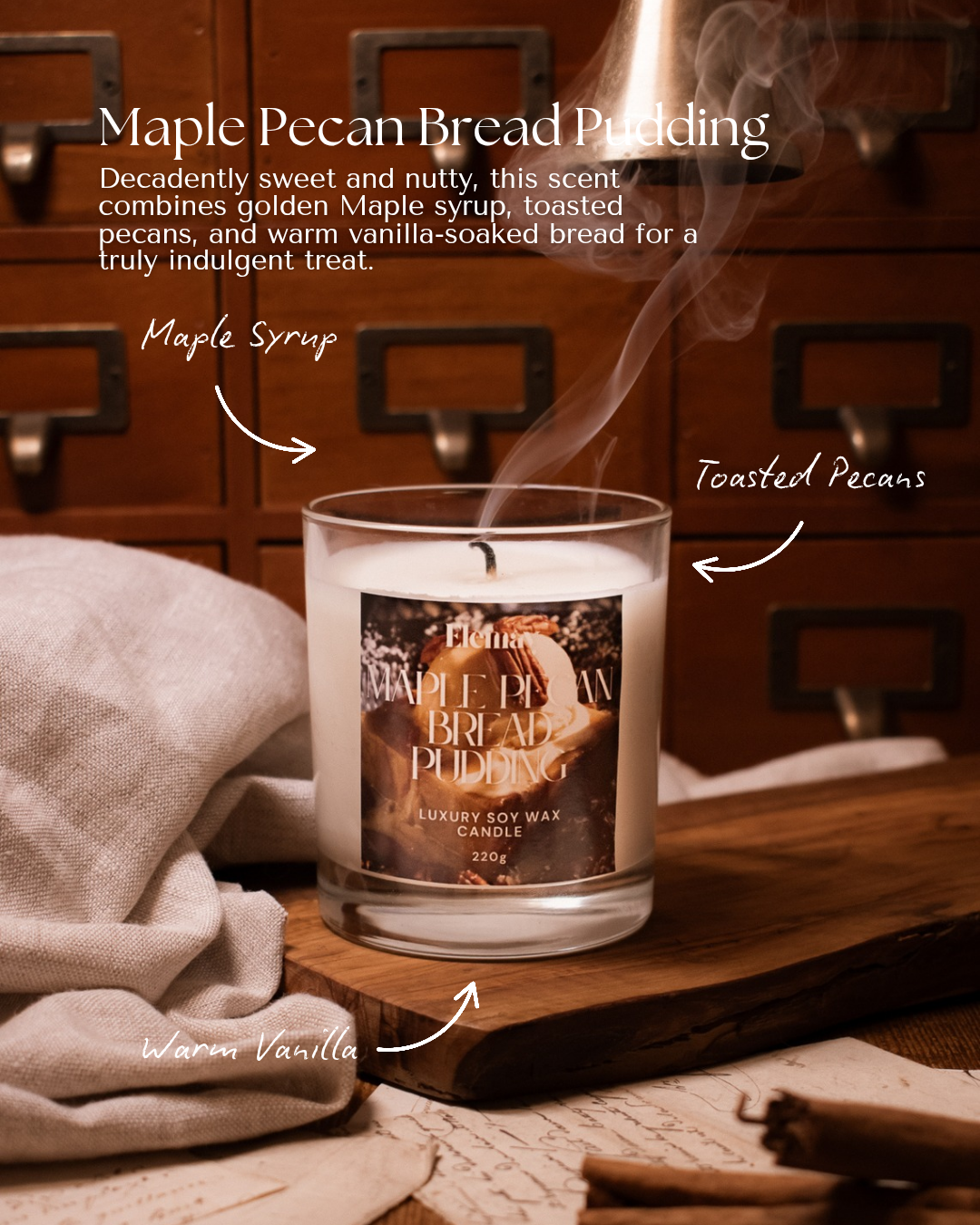 Maple Pecan Bread Pudding Candle