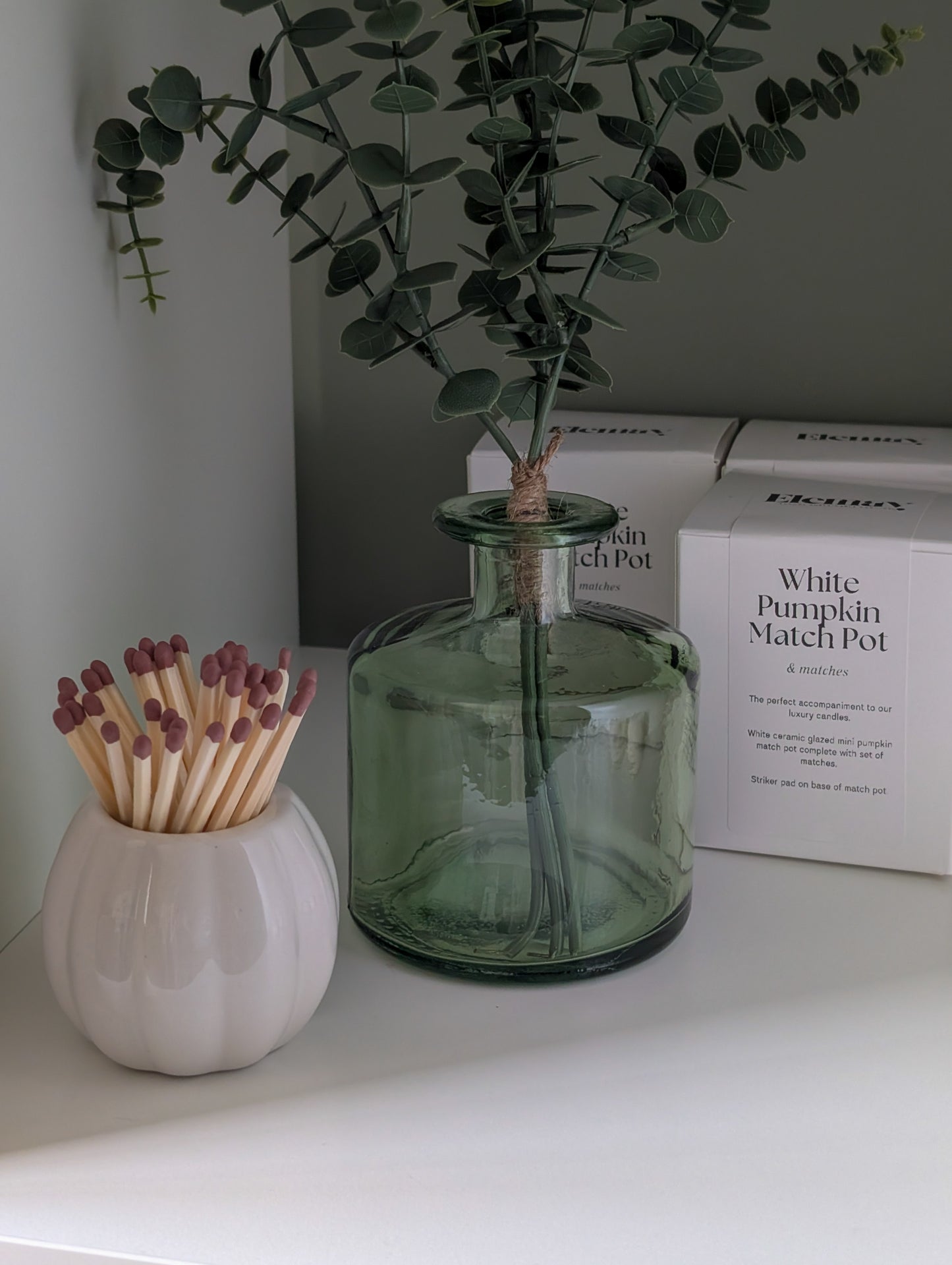 White Pumpkin Match Pot